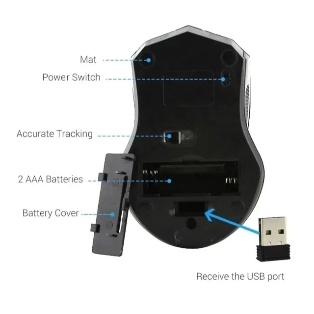 Mouse Sem Fio USB G10 Óptico – Gamer e Escritório, Compatível com Windows, Notebook e PC