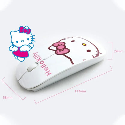 Hello Kitty Mouse sem fio Bluetooth Ultrafino Silencioso