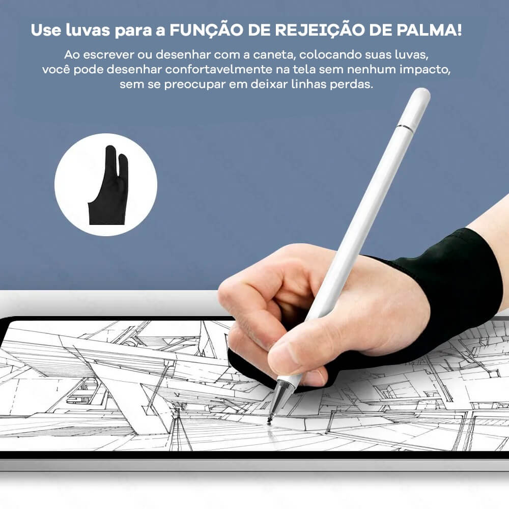 Caneta Stylus Universal de Alumínio 2 em 1 para tablet