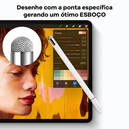 Caneta Stylus Universal de Alumínio 2 em 1 para tablet