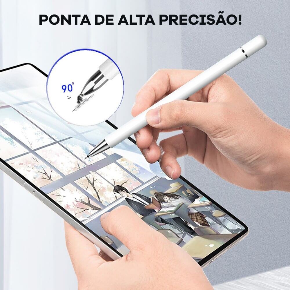 Caneta Stylus Universal de Alumínio 2 em 1 para tablet